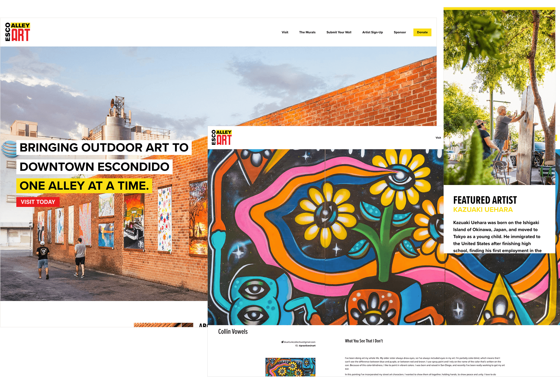 Website Design &Amp; Dev, Brands, Cause Marketing And Public Art 7 Escoalleyart collage 01